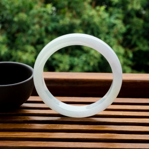 52.5mm糯冰种翡翠平安镯