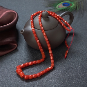 阿卡珊瑚桶珠塔链