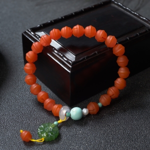 柿子红南红铃铛单圈手串