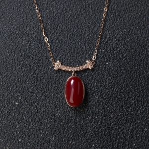 18K阿卡牛血红珊瑚项链