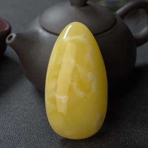 白花蜜蜡水滴吊坠