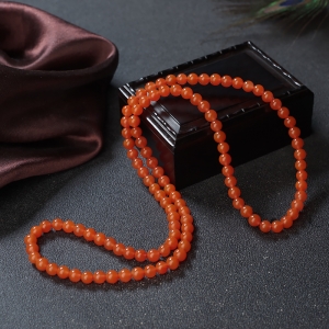 6mm樱桃红南红108佛珠