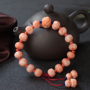 深水珊瑚龙珠单圈手串