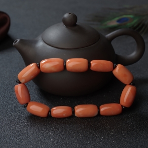 MOMO珊瑚桶珠单圈手串