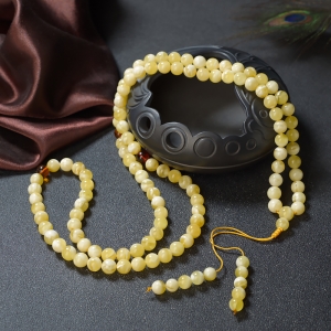 8.5mm白花蜜蜡108佛珠