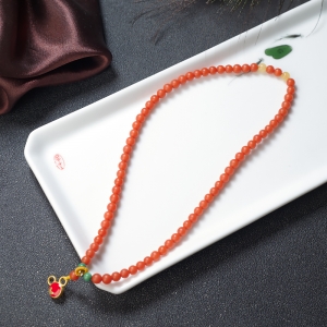 5mm柿子红南红多圈手串