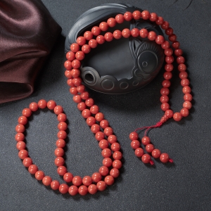 9.5mm沙丁珊瑚108佛珠