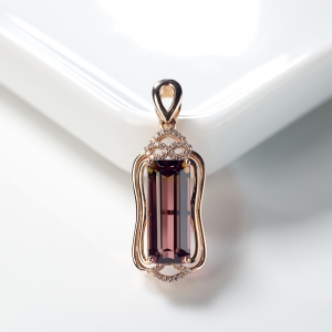 18K西瓜碧玺吊坠