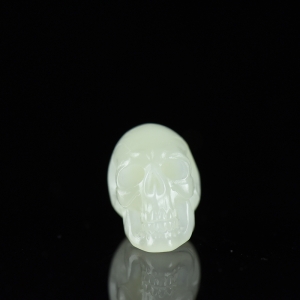 籽料和田白玉骷髅三通