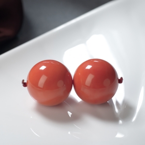 20.5mmMOMO珊瑚圆珠（两件）
