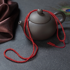 3mm沙丁牛血红珊瑚多圈手串