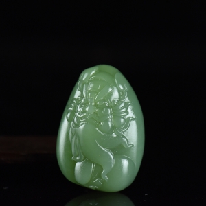 山料和田碧玉钟馗吊坠