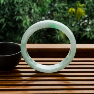 58mm糯冰种飘翠翡翠平安镯