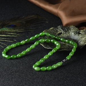 山料和田碧玉枣珠项链