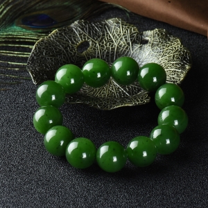 17mm山料和田碧玉单圈手串