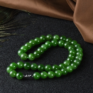 9.5mm山料和田碧玉项链