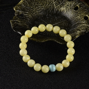 8.5mm白花蜜蜜蜡单圈手串