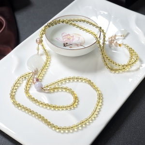 5.5mm墨西哥蓝珀项链