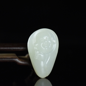 籽料和田白玉弥勒佛吊坠