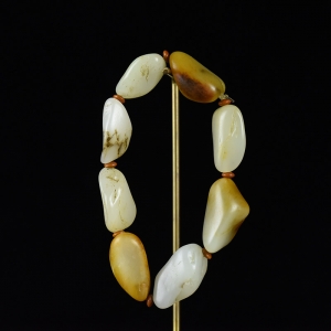 籽料和田玉原石单圈手串