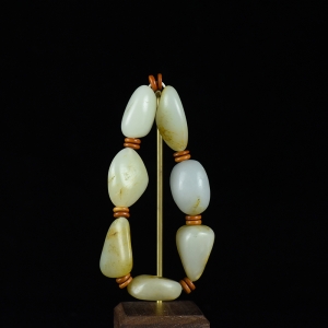 籽料和田玉原石单圈手串