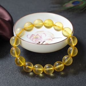 12.5mm金珀心经珠单圈手串