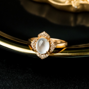 18K高冰种翡翠戒指