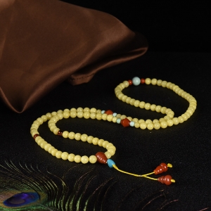 6mm白花蜜蜜蜡108佛珠