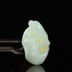 山流水料和田白玉如意吊坠