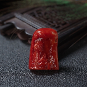 阿卡牛血红珊瑚悟道吊坠