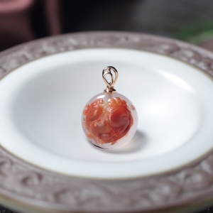 18K冰飘料南红子鼠吊坠