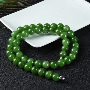 10mm山料和田碧玉项链