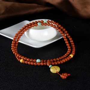 6mm柿子红南红108佛珠