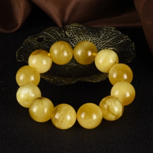 20mm鸡油黄金绞蜜蜜蜡单圈手串