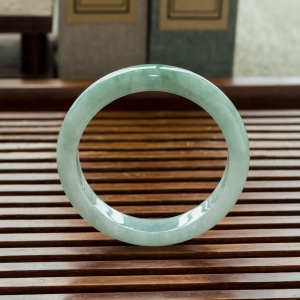 58.5mm糯冰种飘花翡翠平安镯