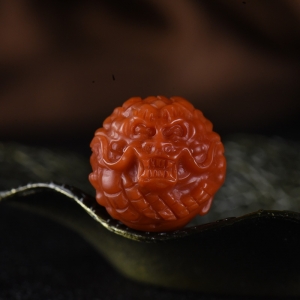 19mm柿子红南红龙珠