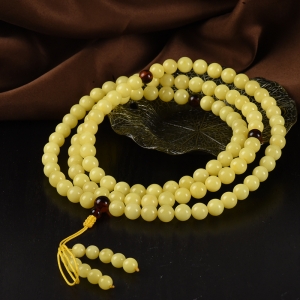 8mm白花蜜蜜蜡108佛珠