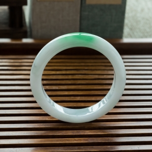 54.5mm糯种飘翠翡翠平安镯