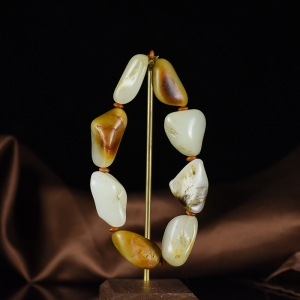 籽料和田玉原石单圈手串