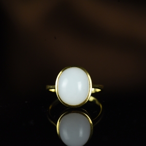 18K籽料和田白玉戒指