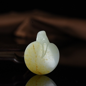 山流水料和田白玉龙龟吊坠