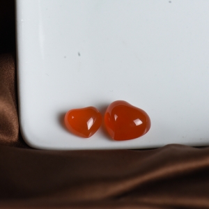 冰红南红爱心戒面套装（二件）