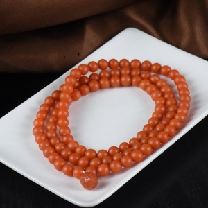 6mm柿子红南红108佛珠