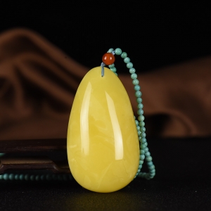 白花蜜蜜蜡水滴吊坠