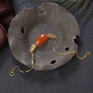 18K樱桃红南红手链