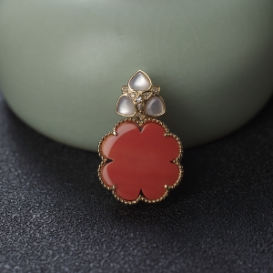 18KMOMO珊瑚花型吊坠