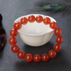 12mm冰红南红单圈手串