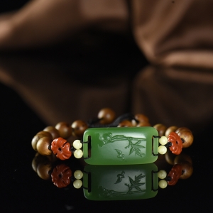 山料和田碧玉节节高手链