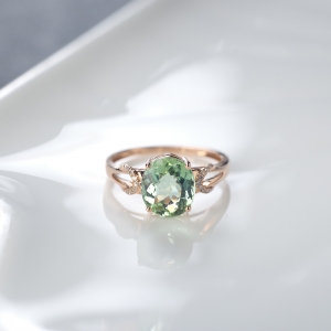 18K绿色碧玺戒指