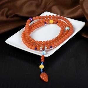 6mm柿子红南红08佛珠